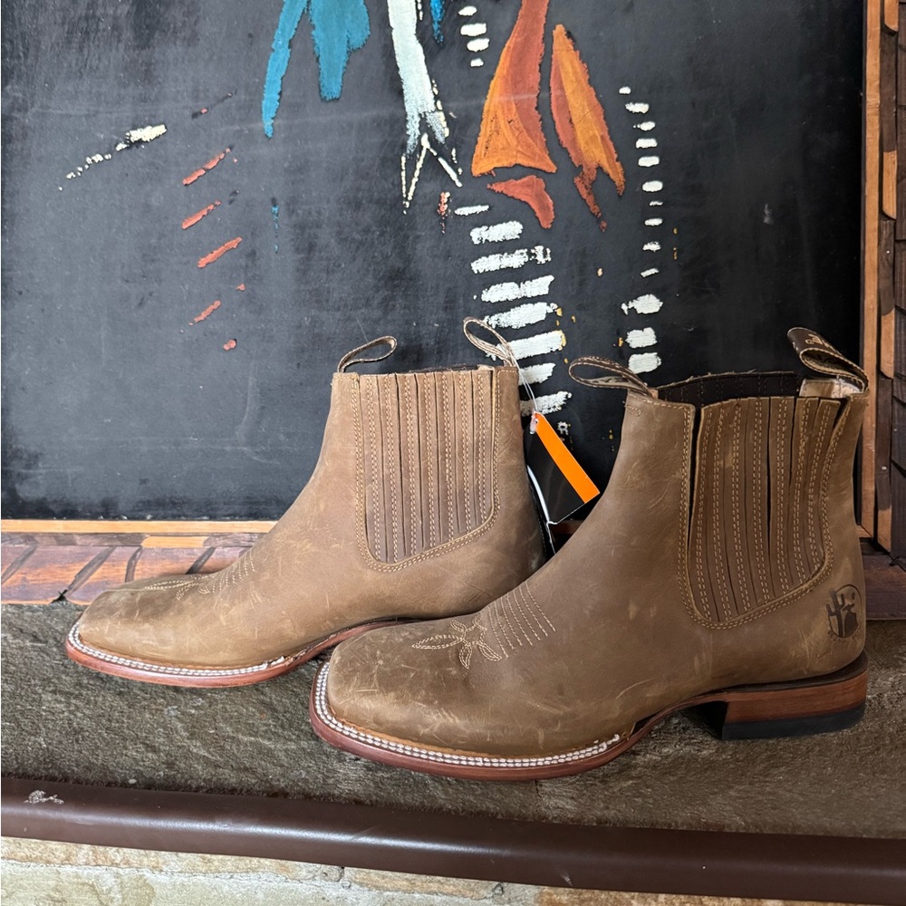Tan Leather Western Boots